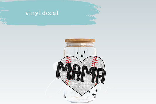 Sequin Mama Baseball | Vinyl Decal