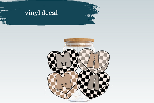 Mama Checkered Heart | Decal Vinyl