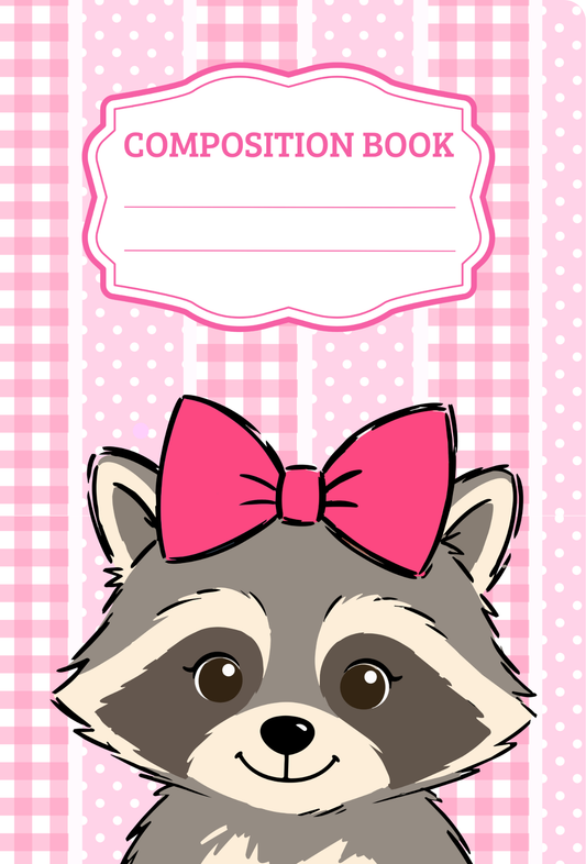 Girlie Raccoon Notebook | Print