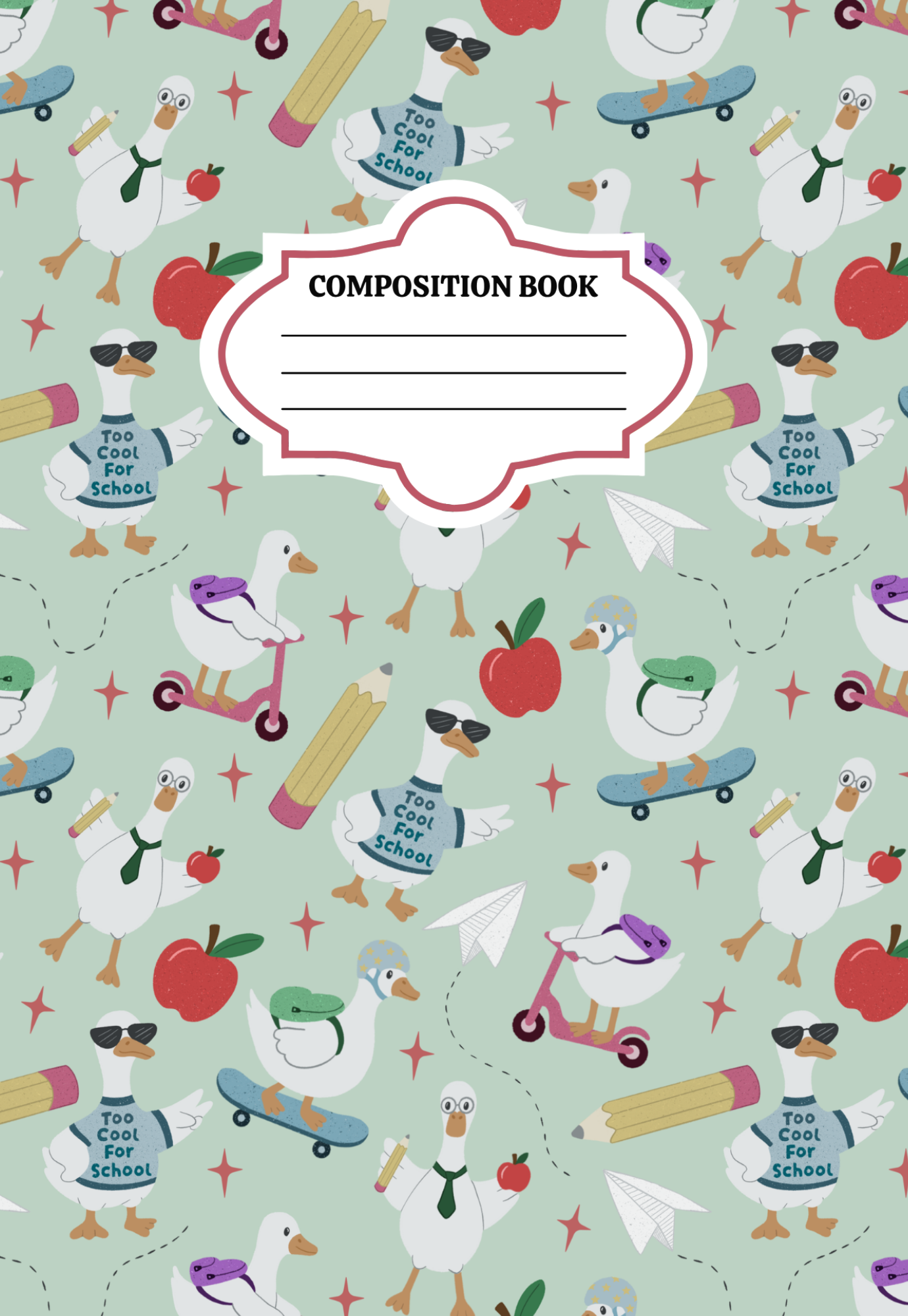 Too Cool For School Goose *new* Notebook | Print