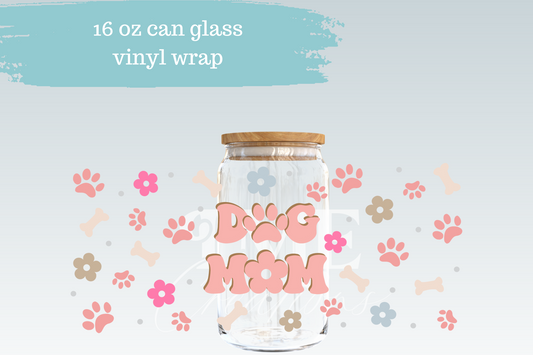 Dog Mom Floral | 16 oz Can Wrap