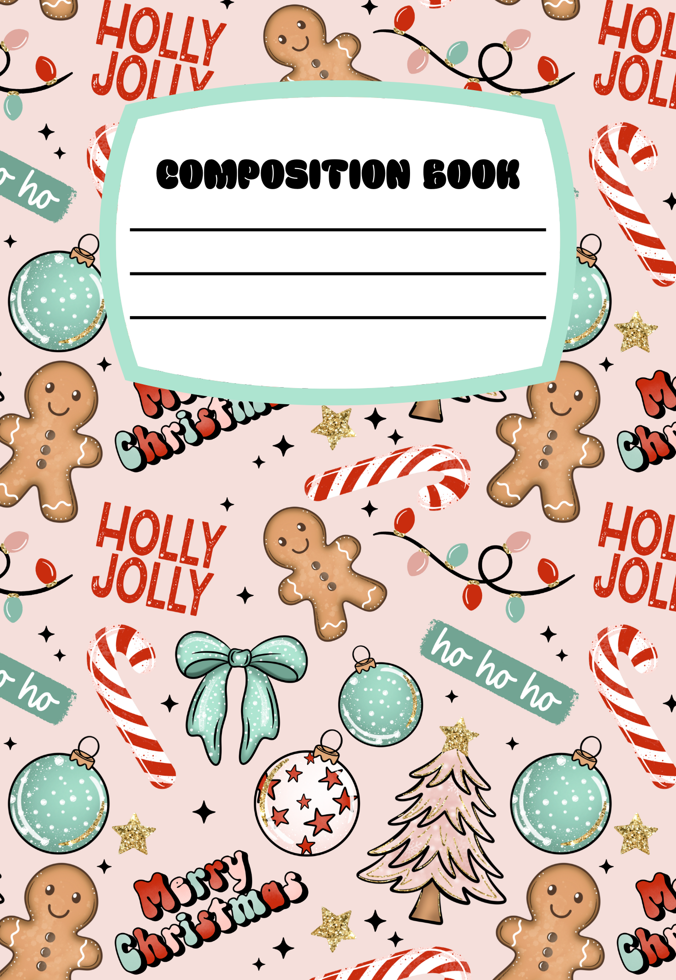 NEW! Pastel Holly Jolly Notebook | Print