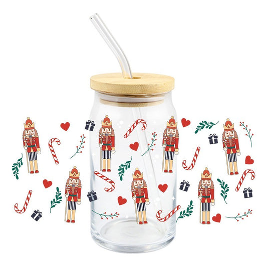 Nutcrackers & Candy Canes | UVDTF Can Glass Wrap