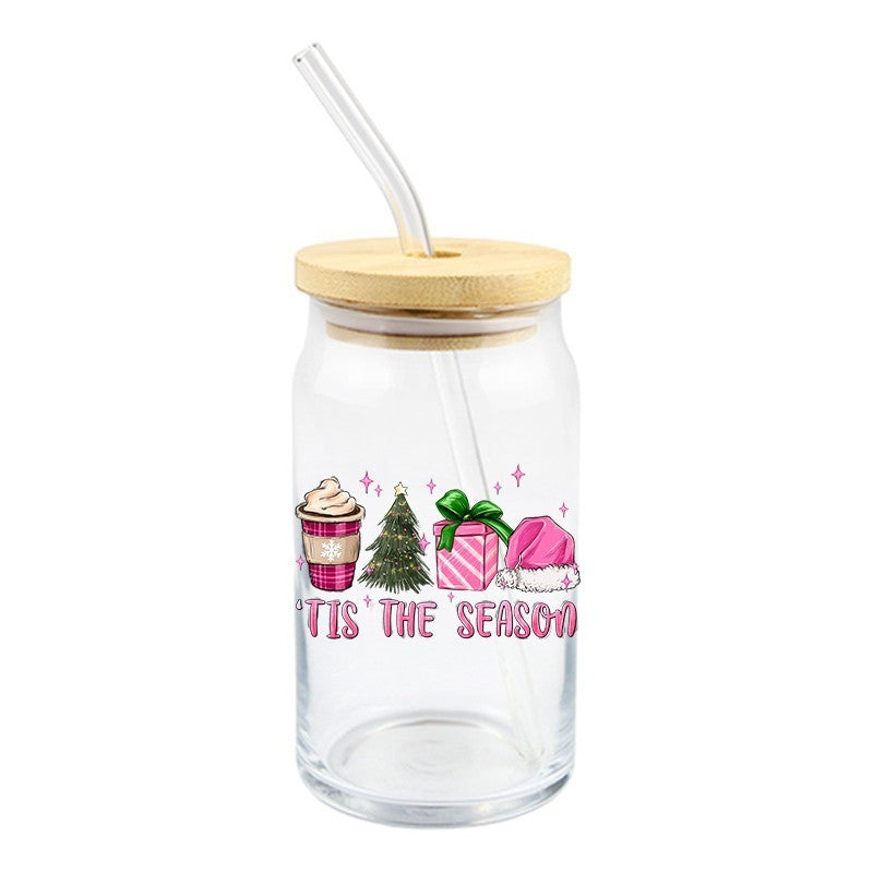 Tis The Season Pink Christmas | UVDTF Decal | 4 inches