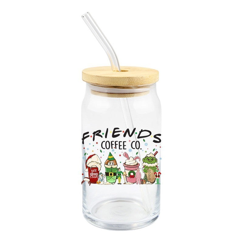 Christmas Friends Coffee Co | UVDTF Decal | 4 inches