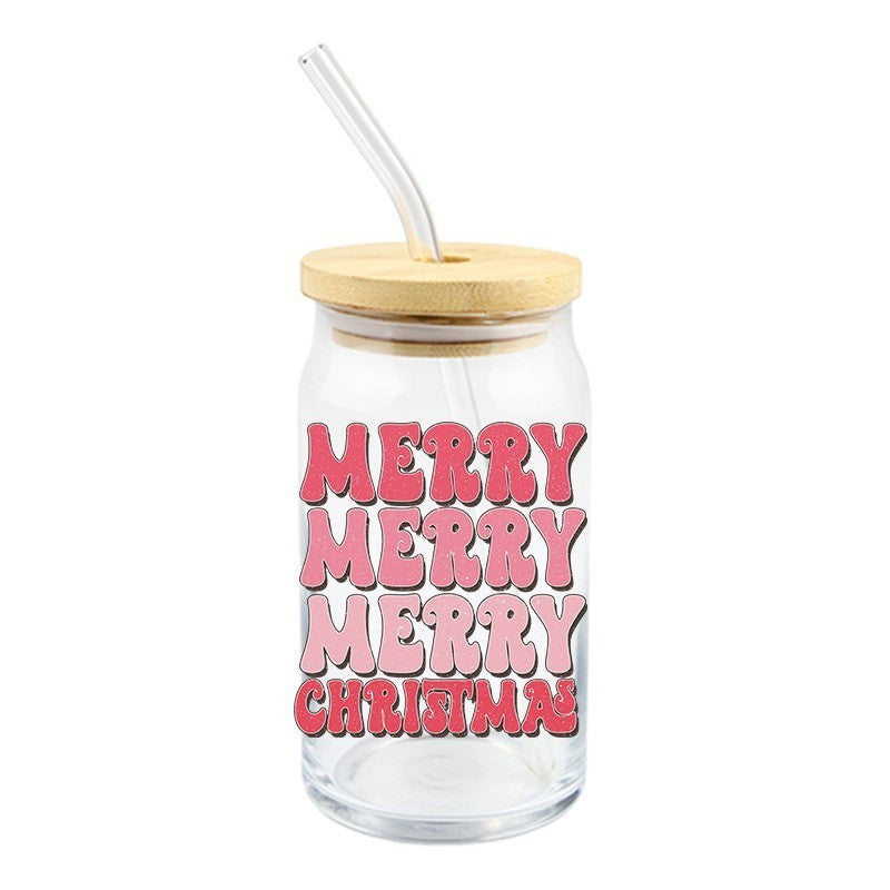 Merry Merry Christmas Pink  | UVDTF Decal | 4 inches