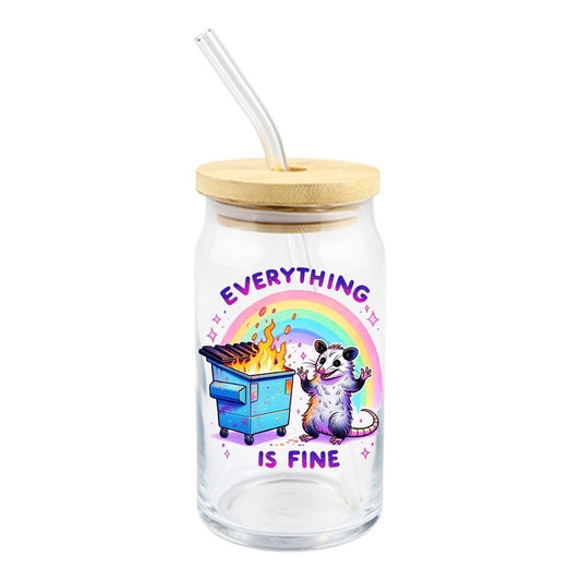 Everything is Fine Raccoon | UVDTF Decal | 4 inches