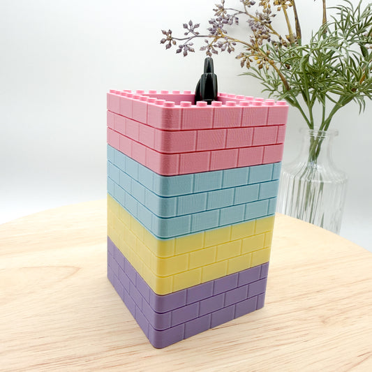 Pastel Brick Pen Holder | 3D Printed