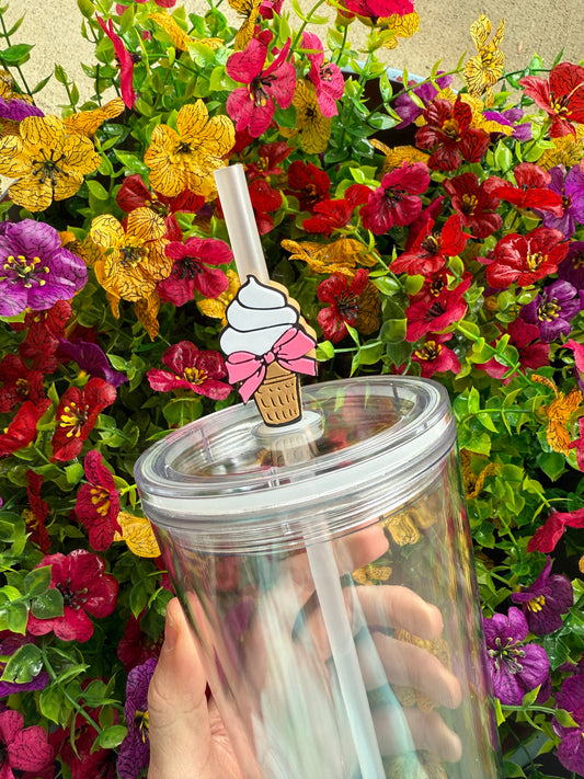Ice Cream Bow Straw Topper | 8 MM Size