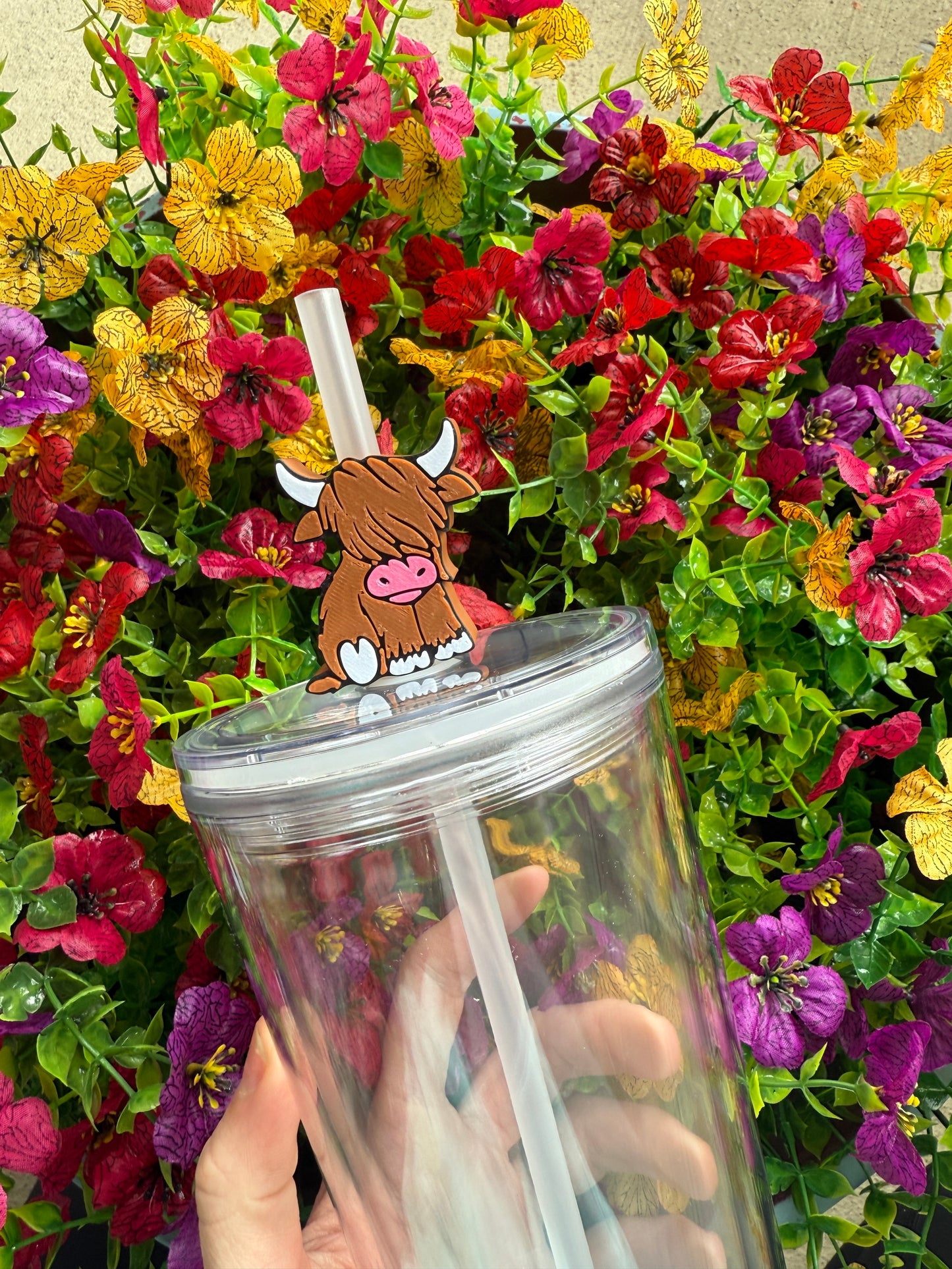 Highland Cow 3D Straw Topper | 8 MM or 10 MM