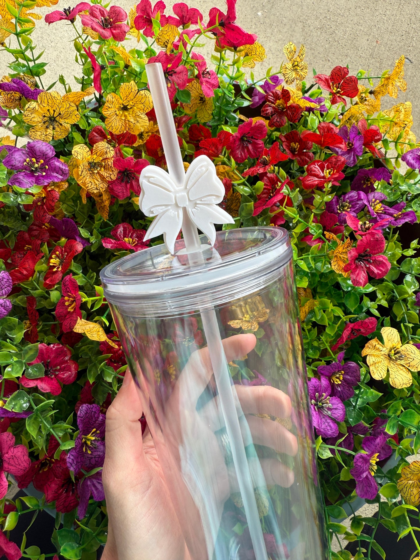 White Bow 3D Straw Topper | 8 MM or 10 MM