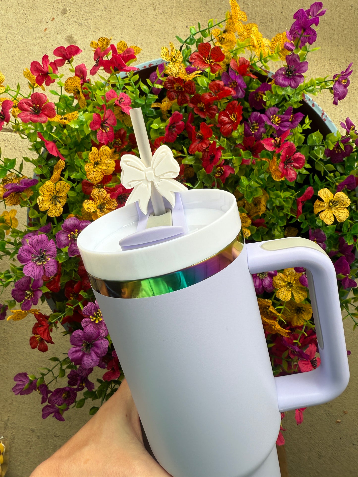 White Bow 3D Straw Topper | 8 MM or 10 MM