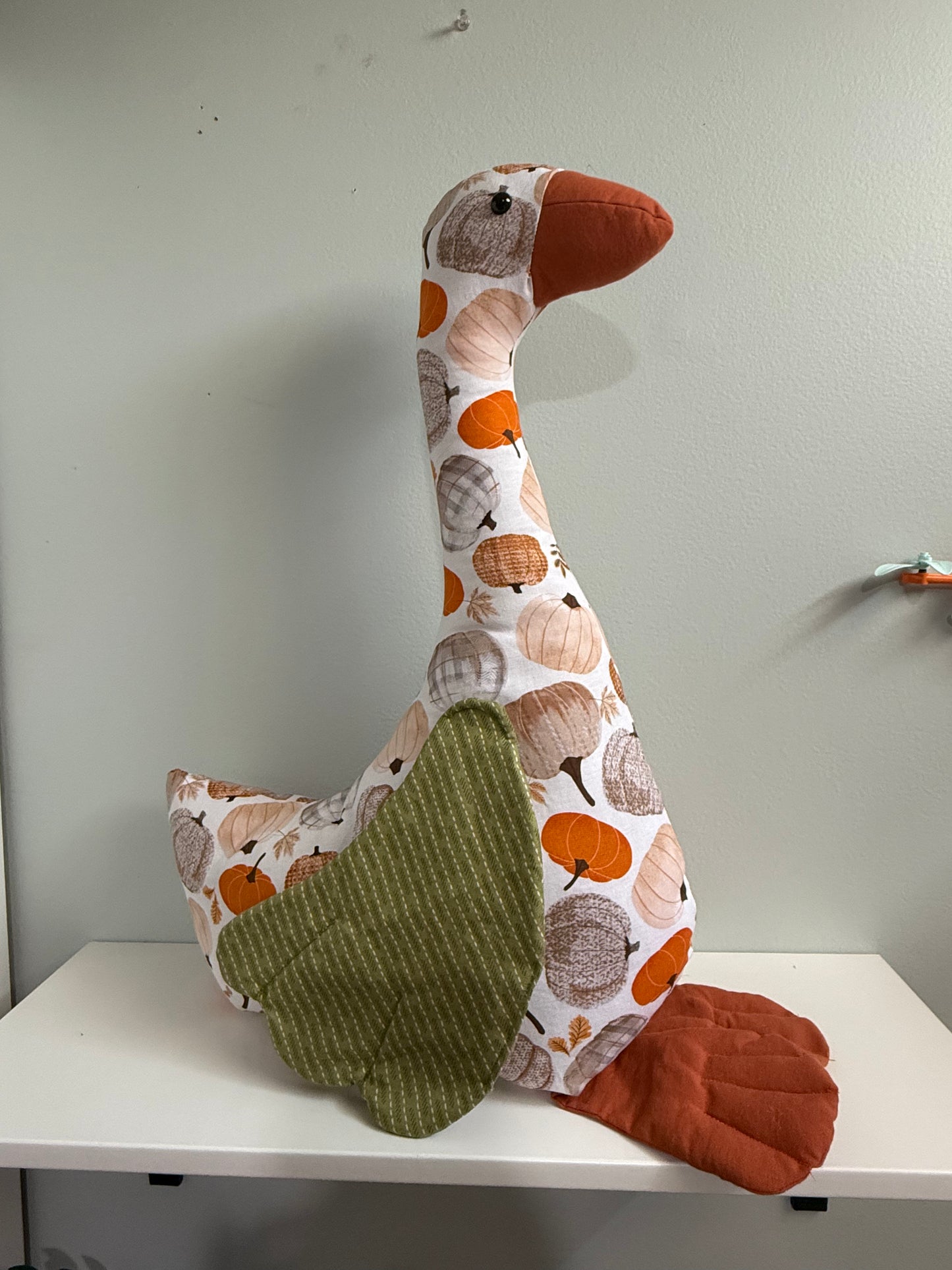 Pumpkin Fall 20" Hand Sewn Goose