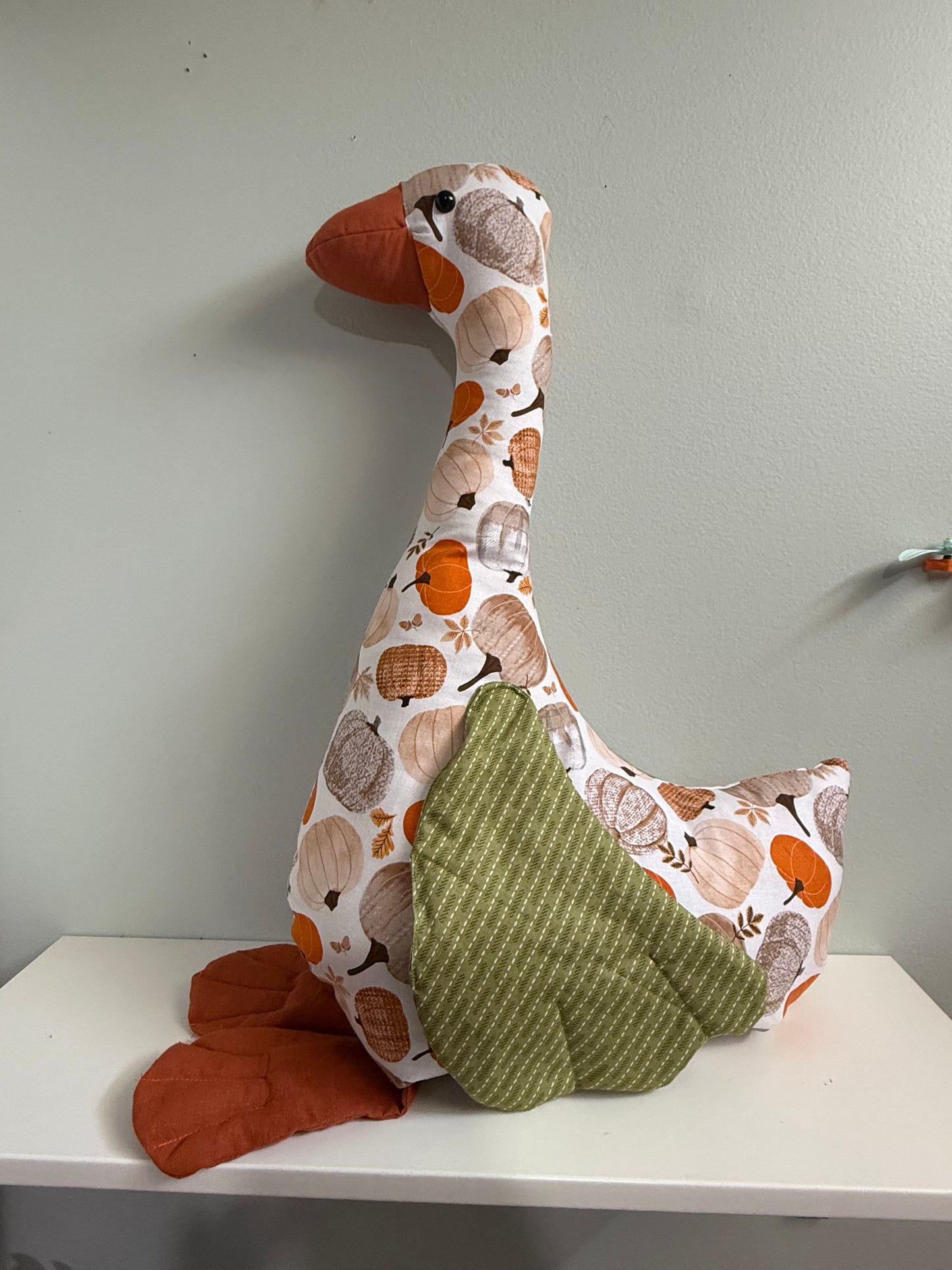 Pumpkin Fall 20" Hand Sewn Goose