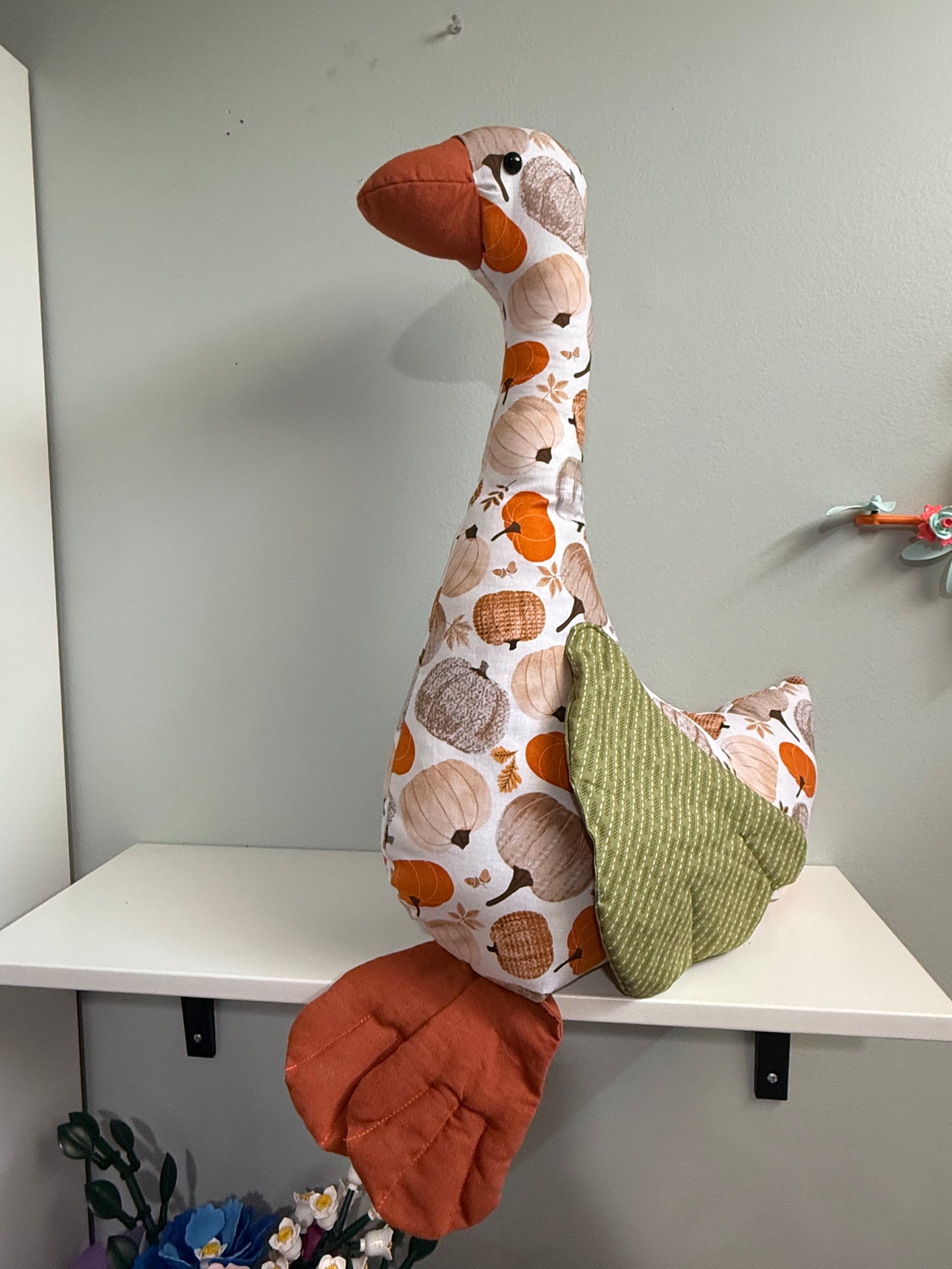 Pumpkin Fall 20" Hand Sewn Goose