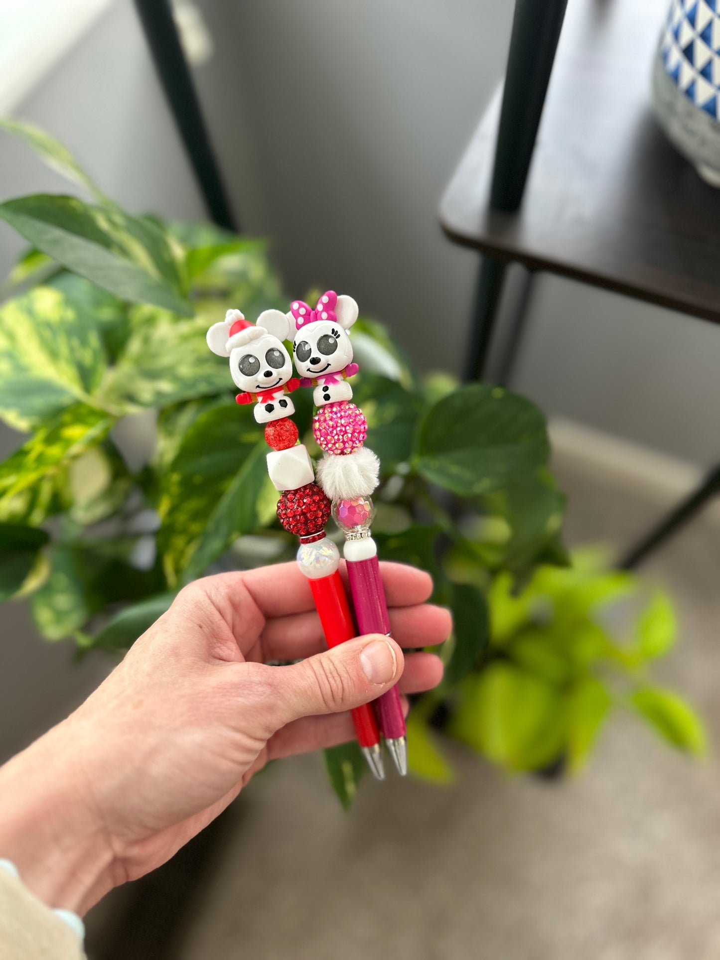 Mouse Snowman Beaded Pen