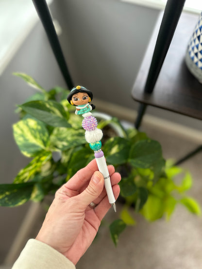 Winter Princess Themed Beaded Pen