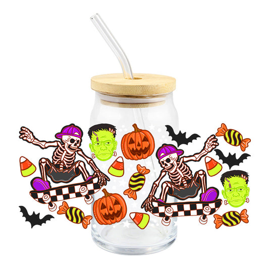 Skellie Boarding Halloween | UVDTF Cup Wrap