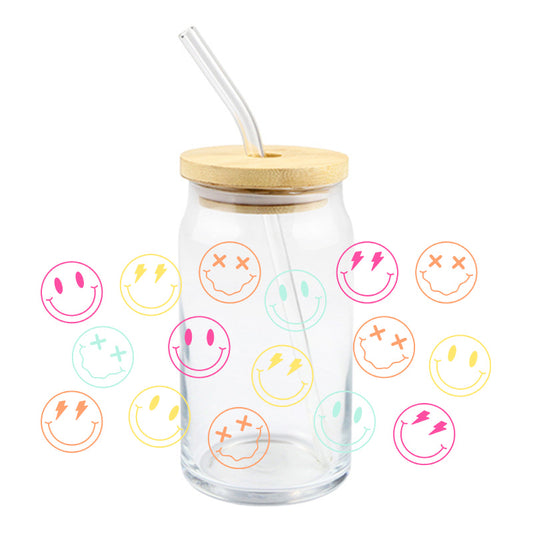 See Through Happy Faces | UVDTF Cup Wrap