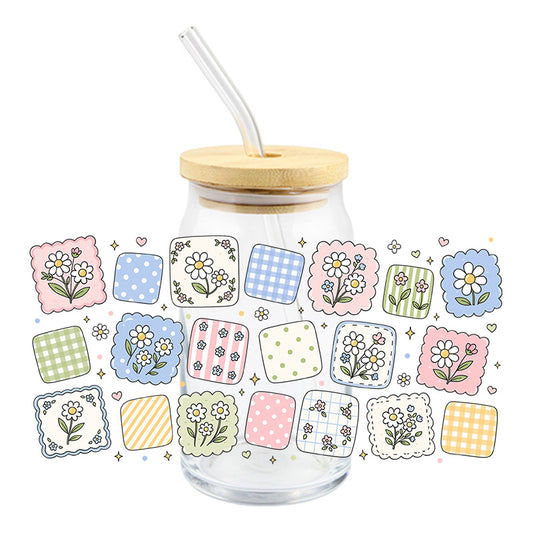 Flowers Squares | UVDTF Cup Wrap
