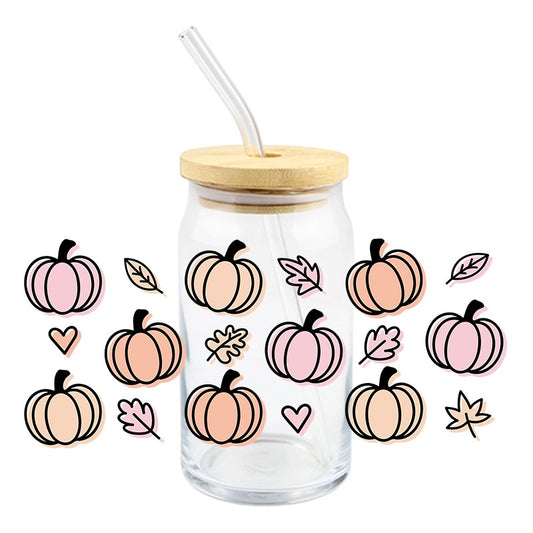 Pumpkins & Leaves | UVDTF Can Glass Wrap