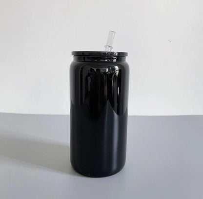 Solid black 16oz Cup | Stainless or Glass