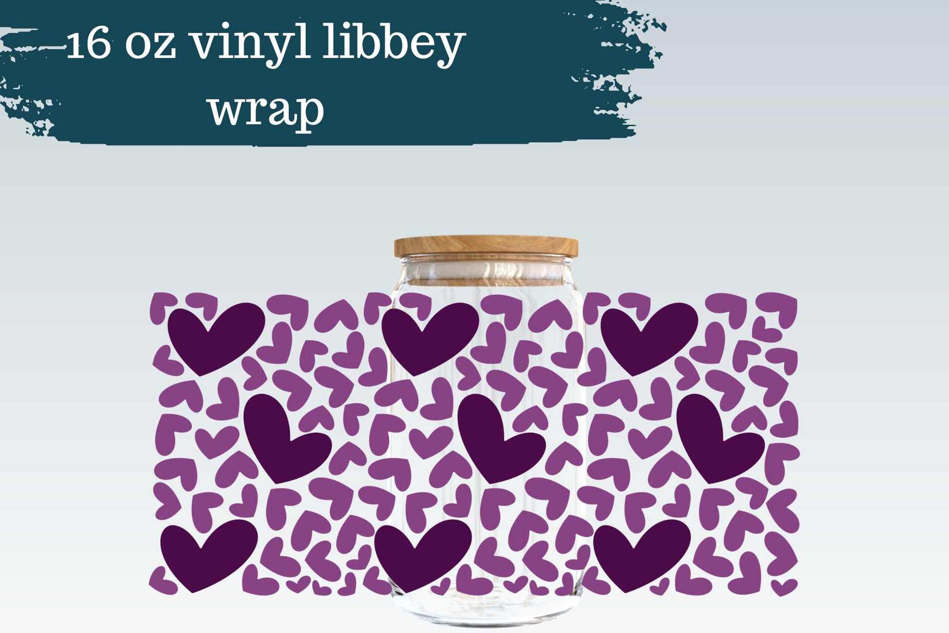 Purple Hearts | 16 oz Can Glass Wrap